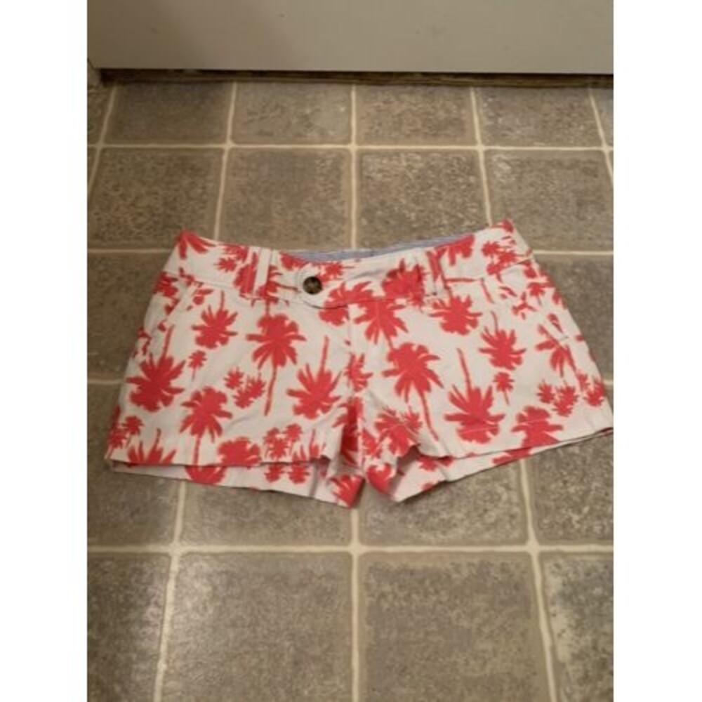 Red Camel Women's Juniors Leaf Print Casual Mini Shorts Zip & Button Size 3